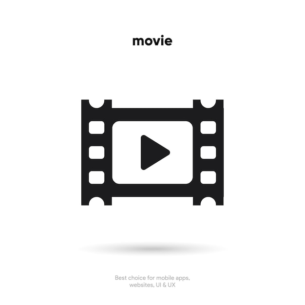 3d movie film movies play button icon Video play symbol Start sign Pause icon Player logo