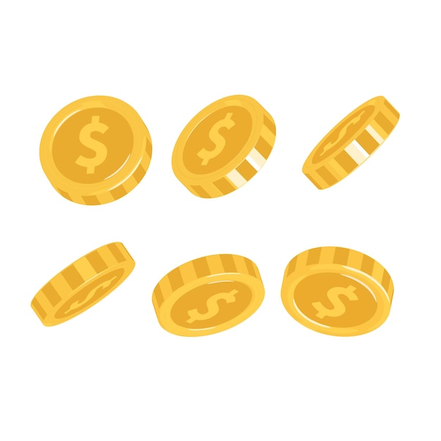 3D multi-dimensional coin illustration.