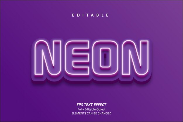 3D Neon Violet text effect 