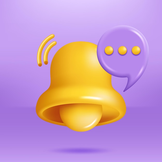 3D-notifikationspop op med klokkeikon