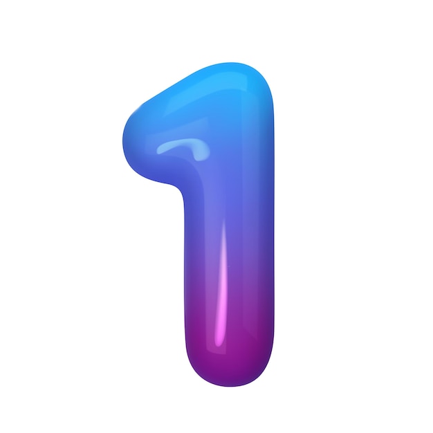 3D number 1 with blue and violet gradient Modern vibrant and abstract Perfect for digital art graphic design and creative projects Vector illustration