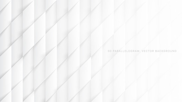 3d parallelograms pattern white abstract background
