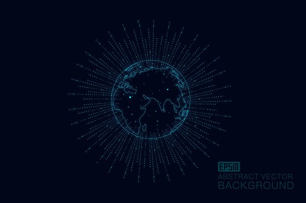 3D particle sphere and ray Internet technology big data background
