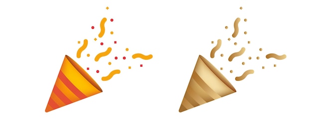 3d party popper cracker with flying confetti