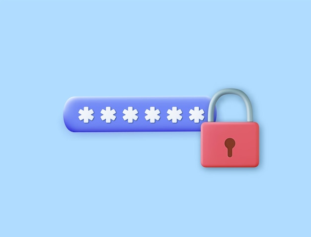 3d Password protected icon