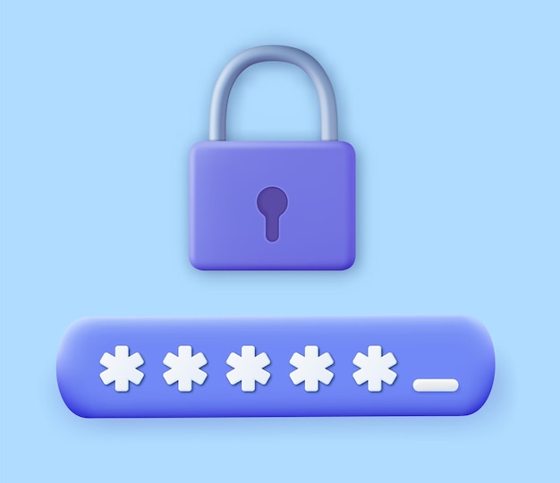 3d Password protected icon