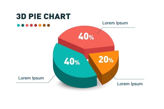 3d pie chart three pieces infographic isometric puzzle circular template report business analytics