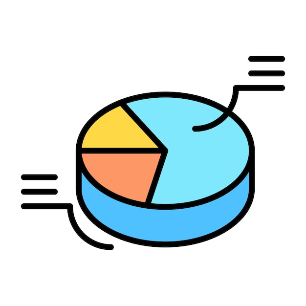 3D Pie Flat Illustration