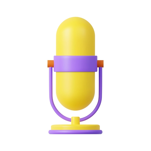 3d Podcast microphone on stand audio equipment