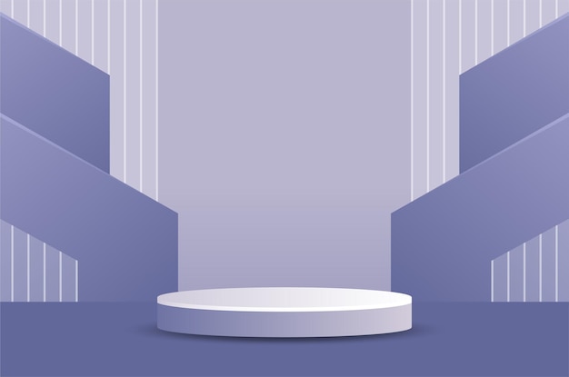 3D podium background in the room for product