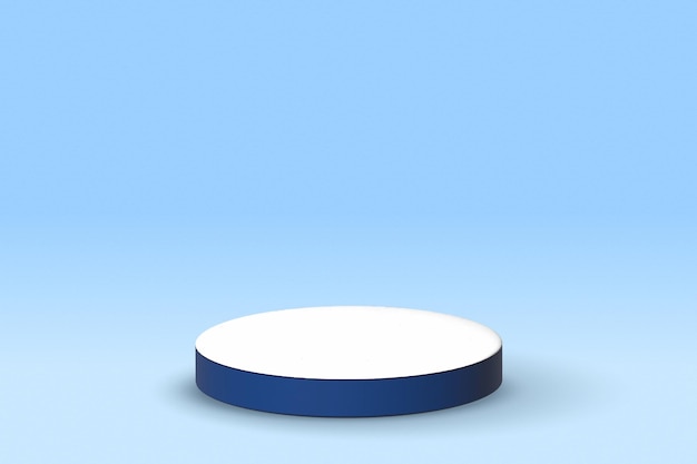 3D Podium Pedestal With Bue Background