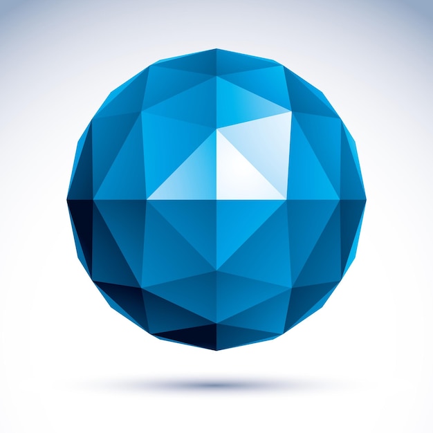 3D polygonal geometric object, vector abstract design element, clear eps 8.