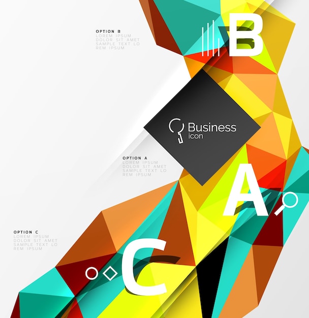 3d polygonal object triangles abstract background Vector template background for workflow layout diagram number options or web design