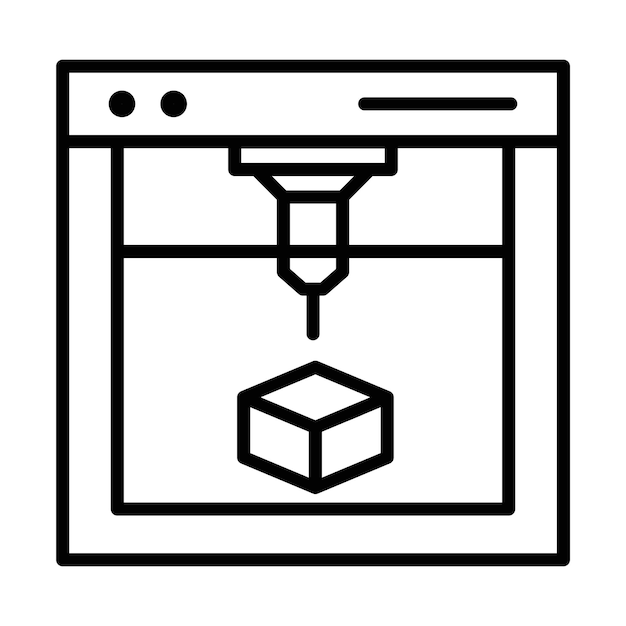 3D printer icon outline set sign