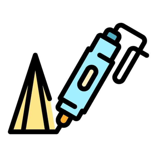 3d printing pen icon outline 3d printing pen vector icon color flat isolated