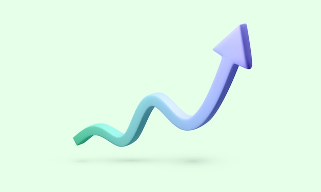 3D realistic arrow up Arrow show success of business strategy Vector illustration
