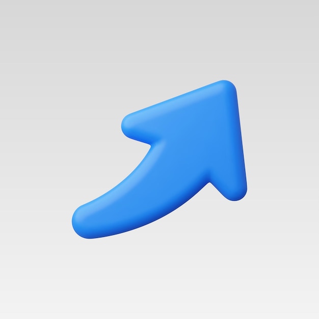 3d realistic arrow up right vector illustration