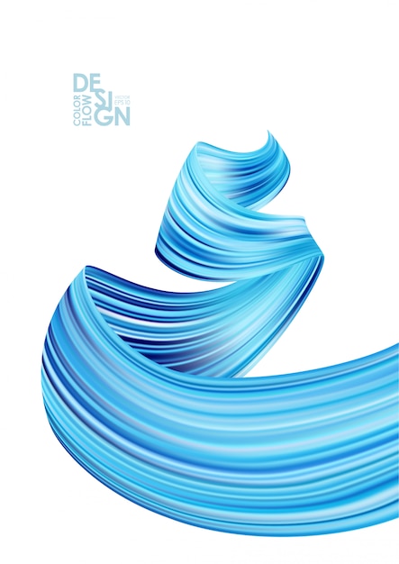 3d realistic blue color brush stroke oil or acrylic paint.