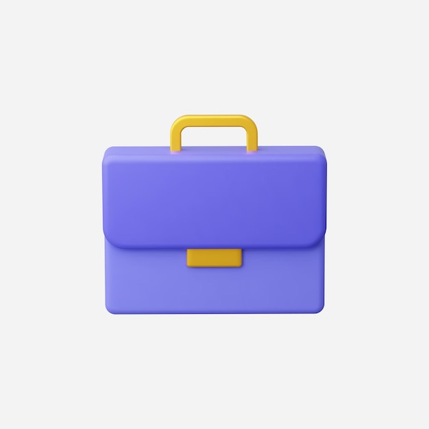 3d realistic briefcase icon vector illustration