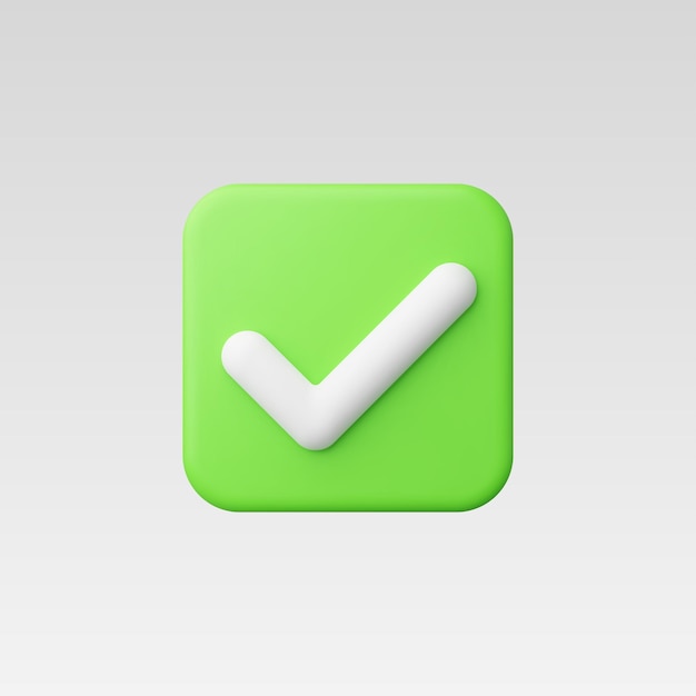 3d realistic check mark button vector illustration