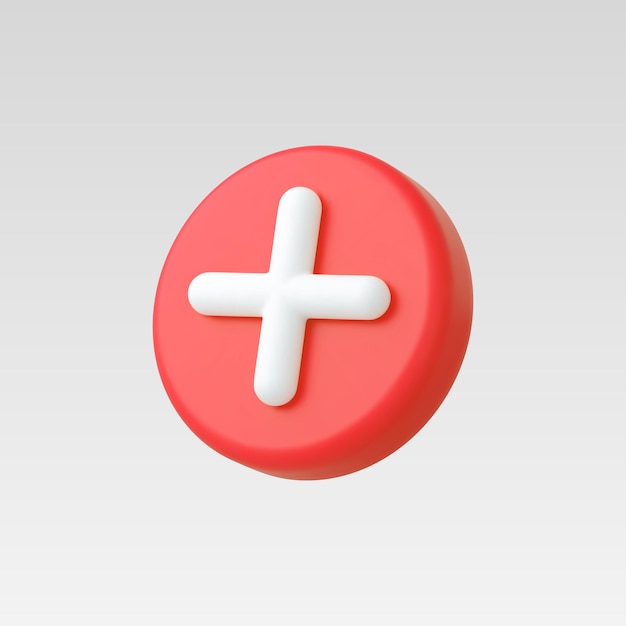 3d Realistic Circle Button Add vector illustration