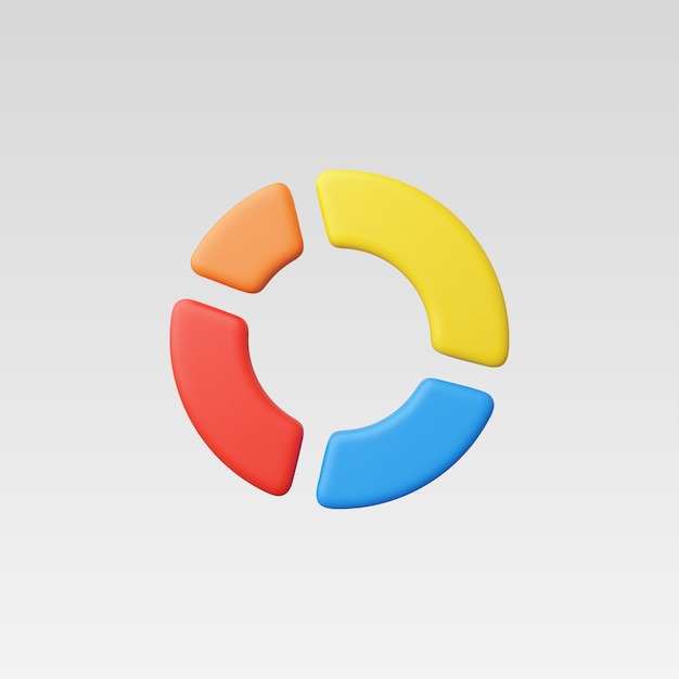 3d Realistic Circle diagram Pie chart vector illustration