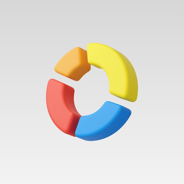 3d Realistic Circle diagram Pie chart vector illustration