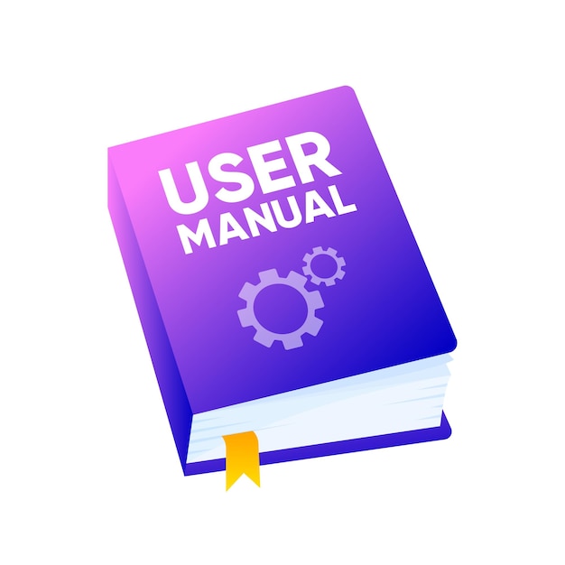 3D Realistic Closed User Manual Book Book Logo Icon or Symbol in Isolated white background Mock up for educational book and literature publishers Vector Illustration