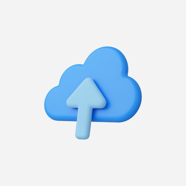 3d Realistic Cloud upload icon vector Illustration