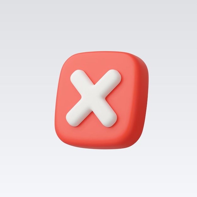 3D Realistic Cross checkmark sign vector illustration