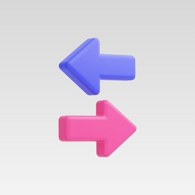 3d realistic exchange arrow transfer icon vector illustration