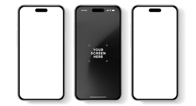 3d realistic high quality smartphone mockup with isolated background smart phone mockup collection