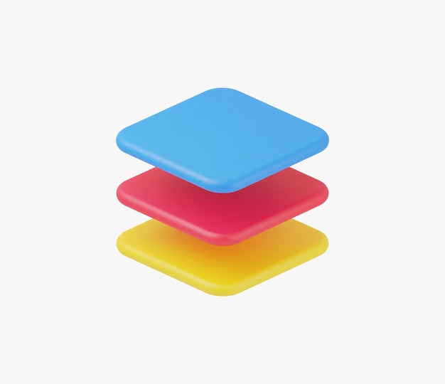 3d realistic layers icon vector illustration