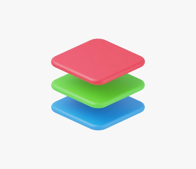 3d realistic layers icon vector illustration