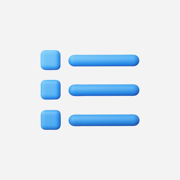 3d realistic menu icon vector illustration
