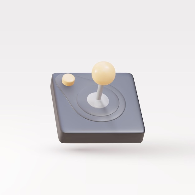 3d Realistic old gamepad isolated on grey background