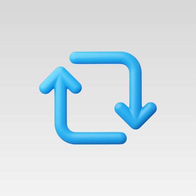 3d Realistic Refresh or Repeat icon vector illustration