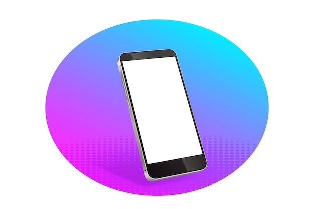 3D realistic smartphone mockup with blank display