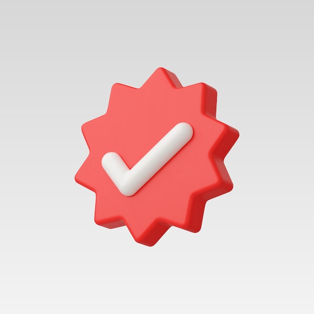 3d Realistic Verify check icon vector illustration