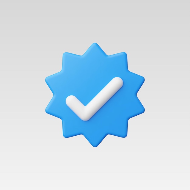 3d Realistic Verify check icon vector illustration