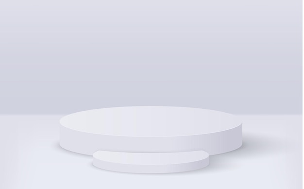 3D realistic white cylinder podium For Product Display