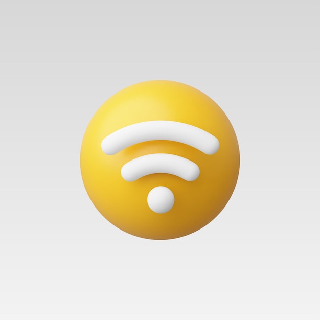 3D Realistic Wireless network icon vector illustration
