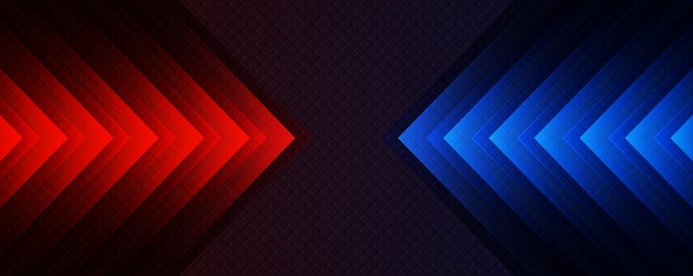 3d red blue techno abstract background overlap layer on dark space with arrow decoration