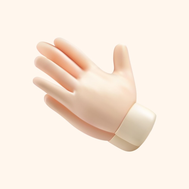 3d rendering of a human hand isolated on a white background realistic 3d vector illustration