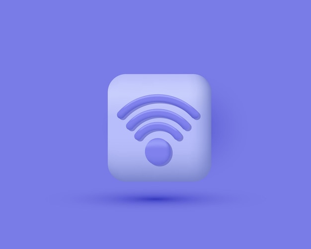 3d rendering wifi signal connection network symbol isolated on