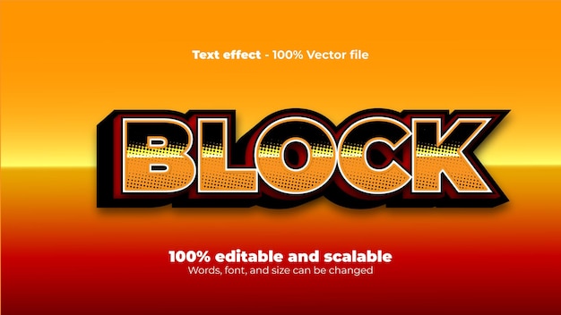 3D retro vector text effect with halftone