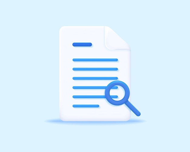 3d search list realistic icon concept vector image