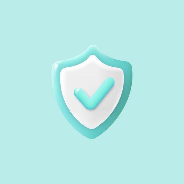 3d security guaranteed shield icon vector illustration