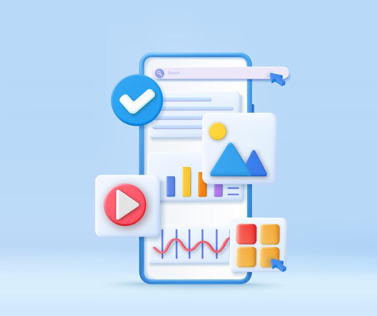 Vektör 3d seo optimization stock trading