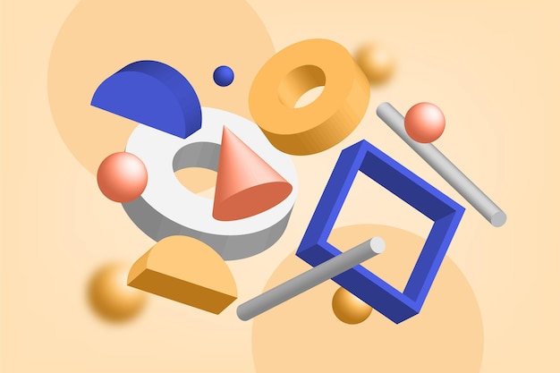 3d shapes background